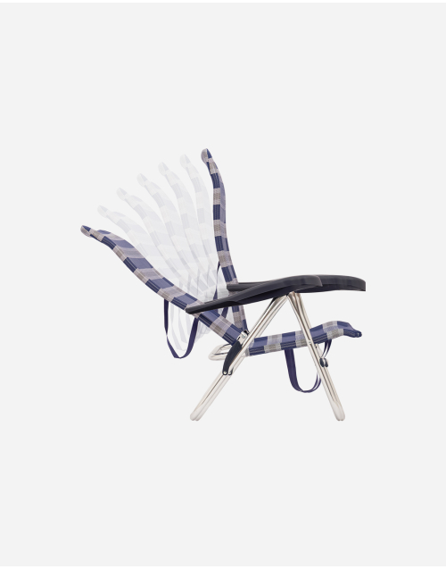 Strandstoel - AL/205 - Blauw gestreept - Horizontaal