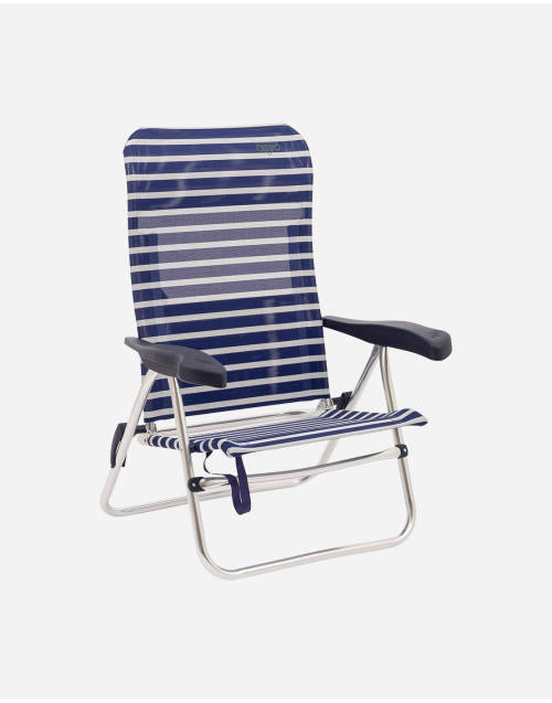 Strandstoel - AL/205 - Blauw gestreept